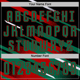 Custom Black Kelly Green Red-White Grunge Stripe And Grainy Sports Sublimation Soccer Uniform Jersey