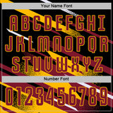 Custom Black Crimson Gold-White Grunge Stripe And Grainy Sports Sublimation Soccer Uniform Jersey