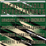 Custom Green Black Cream-White Grunge Stripe And Grainy Sports Sublimation Soccer Uniform Jersey