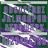 Custom Green Purple-White Grunge Stripe And Grainy Sports Sublimation Soccer Uniform Jersey