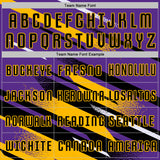 Custom Purple Black Gold-White Grunge Stripe And Grainy Sports Sublimation Soccer Uniform Jersey