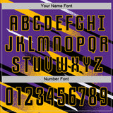 Custom Purple Black Gold-White Grunge Stripe And Grainy Sports Sublimation Soccer Uniform Jersey