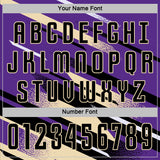 Custom Purple Black Cream-White Grunge Stripe And Grainy Sports Sublimation Soccer Uniform Jersey