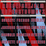 Custom Black Red-Light Blue Radial Burst Sports Sublimation Soccer Uniform Jersey