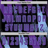 Custom Black Purple-Light Blue Radial Burst Sports Sublimation Soccer Uniform Jersey