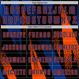 Custom Black Royal-Orange Radial Burst Sports Sublimation Soccer Uniform Jersey