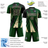Custom Green Black-Cream Radial Burst Sports Sublimation Soccer Uniform Jersey
