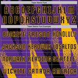 Custom Purple Black-Gold Radial Burst Sports Sublimation Soccer Uniform Jersey