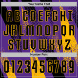 Custom Purple Black-Gold Radial Burst Sports Sublimation Soccer Uniform Jersey