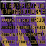 Custom Purple Black-Old Gold Radial Burst Sports Sublimation Soccer Uniform Jersey