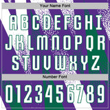 Custom Purple White-Kelly Green Radial Burst Sports Sublimation Soccer Uniform Jersey