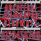 Custom Black Red Light Blue-White Abstract Geometric Stripes Sports Sublimation Soccer Uniform Jersey