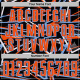 Custom Black Orange Powder Blue-White Abstract Geometric Stripes Sports Sublimation Soccer Uniform Jersey