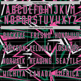 Custom Black Pink Kelly Green-White Abstract Geometric Stripes Sports Sublimation Soccer Uniform Jersey