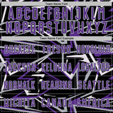 Custom Black Purple Gray-White Abstract Geometric Stripes Sports Sublimation Soccer Uniform Jersey