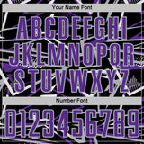 Custom Black Purple Gray-White Abstract Geometric Stripes Sports Sublimation Soccer Uniform Jersey