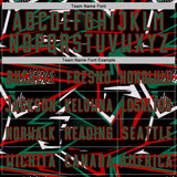 Custom Black Kelly Green Red-White Abstract Geometric Stripes Sports Sublimation Soccer Uniform Jersey