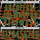 Custom Black Kelly Green Orange-White Abstract Geometric Stripes Sports Sublimation Soccer Uniform Jersey