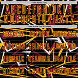 Custom Black Crimson Gold-White Abstract Geometric Stripes Sports Sublimation Soccer Uniform Jersey