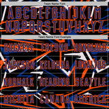 Custom Black Royal Orange-White Abstract Geometric Stripes Sports Sublimation Soccer Uniform Jersey