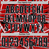 Custom Red Black Gray-White Abstract Geometric Stripes Sports Sublimation Soccer Uniform Jersey