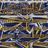 Custom Navy Light Blue Gold-White Abstract Geometric Stripes Sports Sublimation Soccer Uniform Jersey