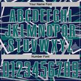 Custom Navy Teal Gray-White Abstract Geometric Stripes Sports Sublimation Soccer Uniform Jersey