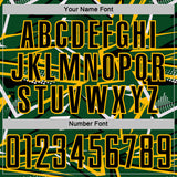 Custom Green Black Gold-White Abstract Geometric Stripes Sports Sublimation Soccer Uniform Jersey