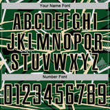 Custom Green Black Cream-White Abstract Geometric Stripes Sports Sublimation Soccer Uniform Jersey