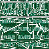 Custom Green Kelly Green-White Abstract Geometric Stripes Sports Sublimation Soccer Uniform Jersey