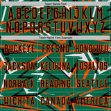 Custom Kelly Green Black Orange-White Abstract Geometric Stripes Sports Sublimation Soccer Uniform Jersey