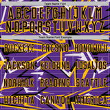 Custom Purple Black Gold-White Abstract Geometric Stripes Sports Sublimation Soccer Uniform Jersey