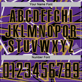 Custom Purple Black Old Gold-White Abstract Geometric Stripes Sports Sublimation Soccer Uniform Jersey