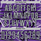 Custom Purple Gray Black-White Abstract Geometric Stripes Sports Sublimation Soccer Uniform Jersey