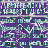 Custom Purple White-Kelly Green Abstract Geometric Stripes Sports Sublimation Soccer Uniform Jersey