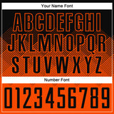 Custom Black Orange Gradient Diamond Diagonal Lines Sports Sublimation Soccer Uniform Jersey