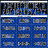 Custom Black Thunder Blue-White Gradient Diamond Grid Sports Sublimation Soccer Uniform Jersey