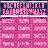 Custom Navy Pink-White Gradient Diamond Grid Sports Sublimation Soccer Uniform Jersey