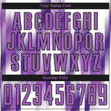 Custom White Medium Purple-Black Diagonal Stripe Sports Sublimation Soccer Uniform Jersey