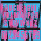Custom Sky Blue Pink-Black Diagonal Stripe Sports Sublimation Soccer Uniform Jersey
