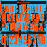 Custom Sky Blue Orange-Black Diagonal Stripe Sports Sublimation Soccer Uniform Jersey