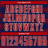 Custom Navy Red-White Streamline Wave Cyberpunk Neon Tech Sports Sublimation Soccer Uniform Jersey