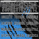 Custom Black White-Powder Blue Gradient Claw Mark Splatter Sports Sublimation Soccer Uniform Jersey