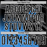 Custom Black White-Powder Blue Gradient Claw Mark Splatter Sports Sublimation Soccer Uniform Jersey