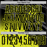 Custom Black Neon Yellow Gradient Claw Mark Splatter Sports Sublimation Soccer Uniform Jersey