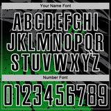 Custom Black White-Grass Green Gradient Claw Mark Splatter Sports Sublimation Soccer Uniform Jersey