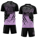 Custom Black Light Purple Gradient Claw Mark Splatter Sports Sublimation Soccer Uniform Jersey