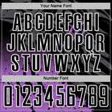 Custom Black White-Medium Purple Gradient Claw Mark Splatter Sports Sublimation Soccer Uniform Jersey