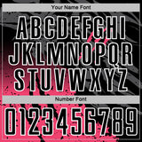 Custom Black White-Neon Pink Gradient Claw Mark Splatter Sports Sublimation Soccer Uniform Jersey