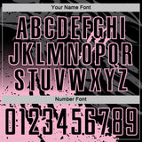 Custom Black Light Pink Gradient Claw Mark Splatter Sports Sublimation Soccer Uniform Jersey